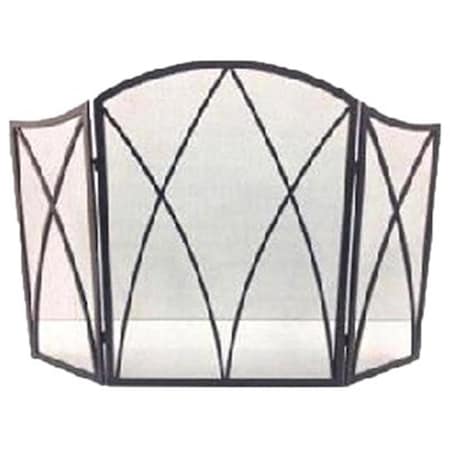 Dare2Decor 30 x 48 in. 3 Panel Gothic Style Fireplace Screen, Brushed Bronze DA2668979